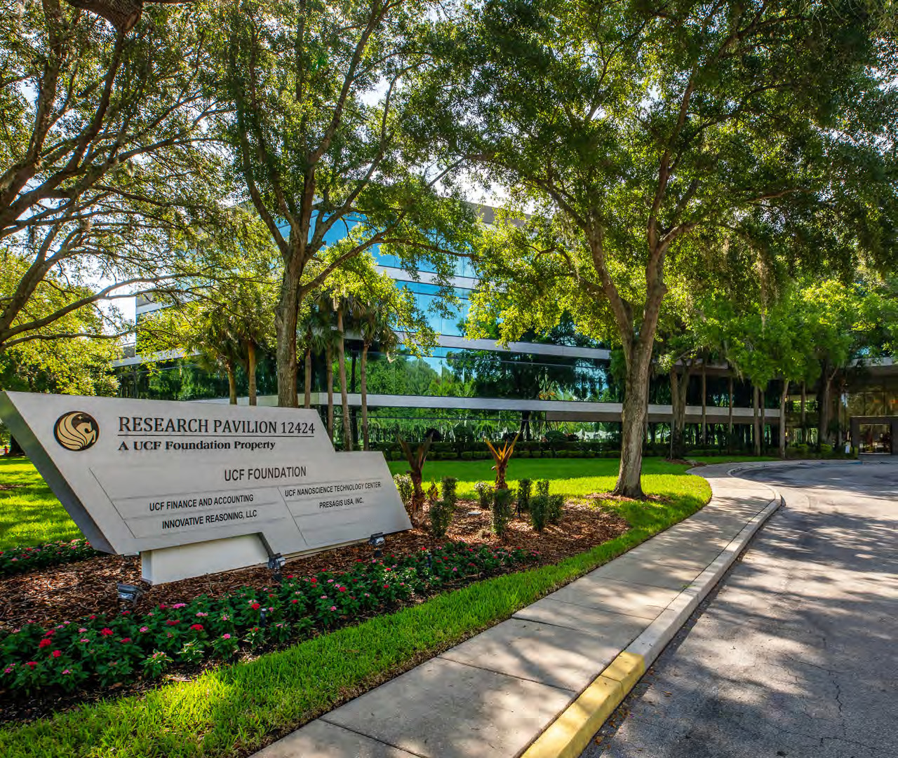 Research Pavilion 12424 monument sign at the UCF Foundation property